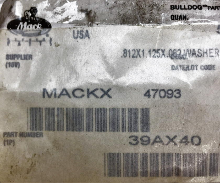 Mack/Volvo Copper Washer 39AX40 [Lot of 9] NOS