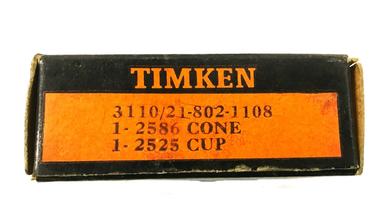 Timken Tapered Roller Bearing Cone and Cup Assembly 2586/2525 NOS