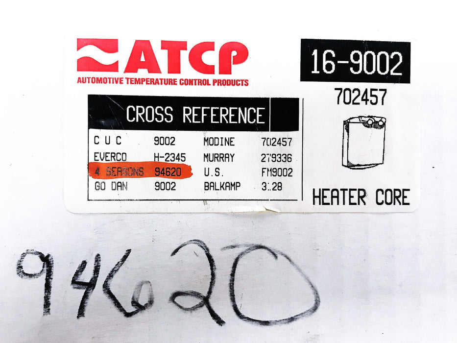 ATCP Heater Core 16-9002 NOS