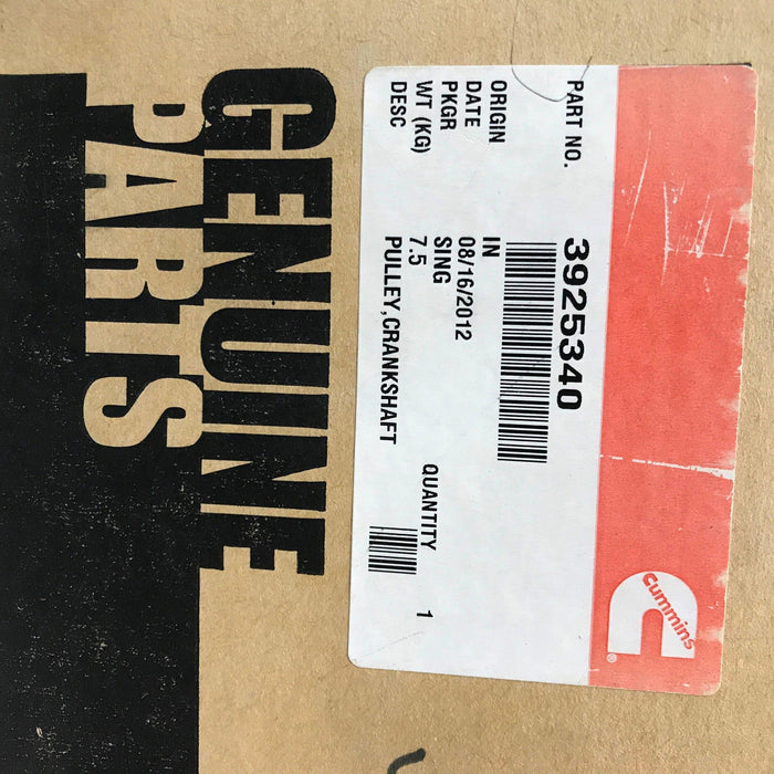 Cummins OEM Crankshaft Pulley 3925340 NOS