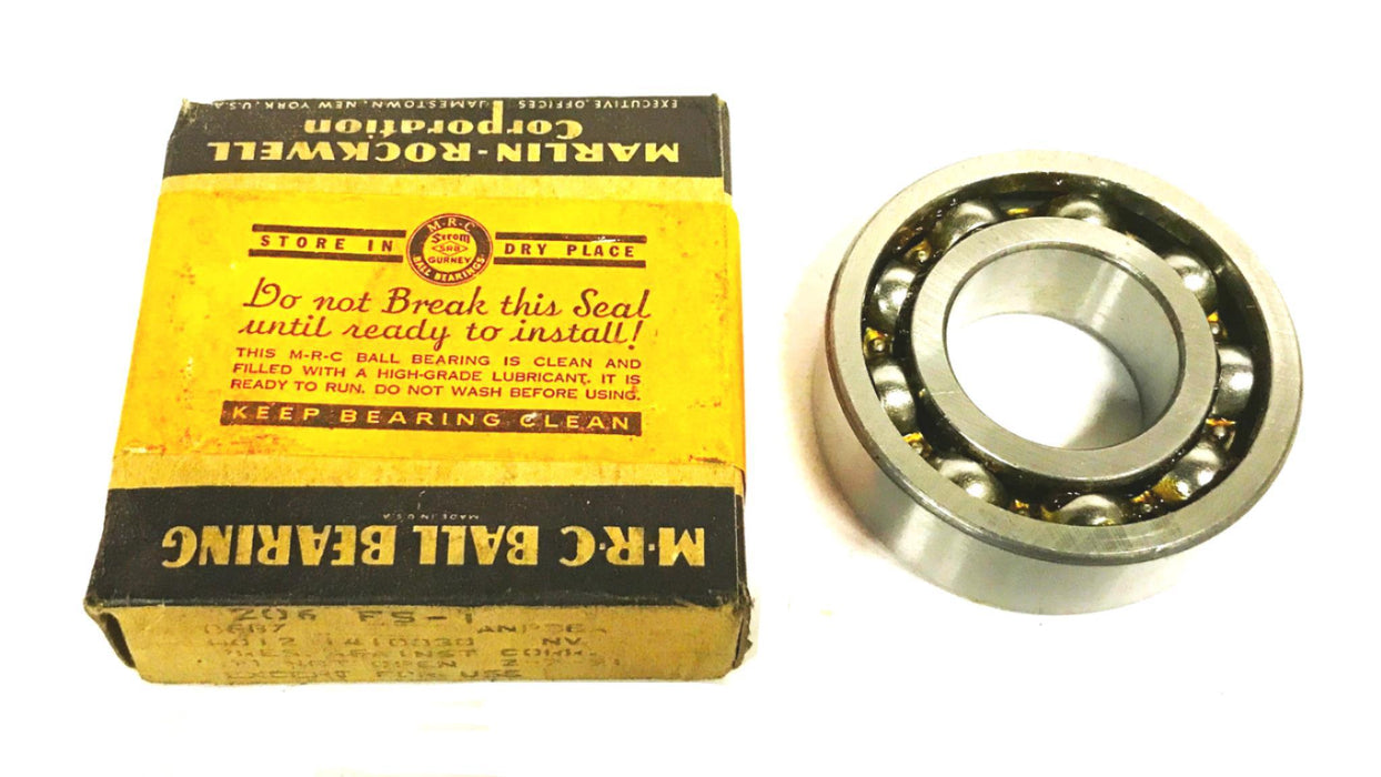 MRC Single Row Ball Bearing 206-FS-1 NOS