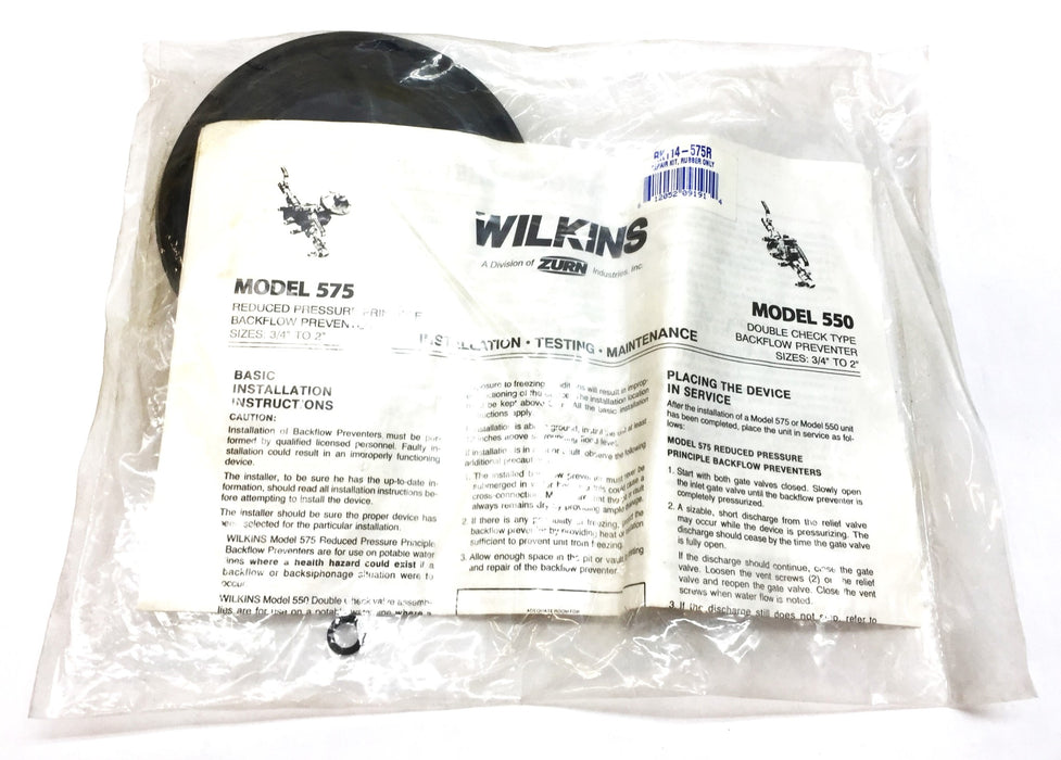 Wilkins Model 575 Reduced Pressure Principle Backflow Preventer RK114-575R NOS