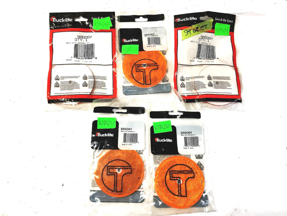 Trucklite 3" Round Yellow Reflector 98006Y [Lot of 5] NOS