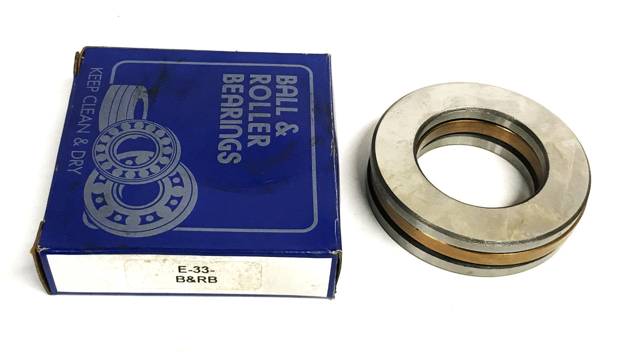 B&RB 3-Piece Thrust Roller Bearing E-33 NOS