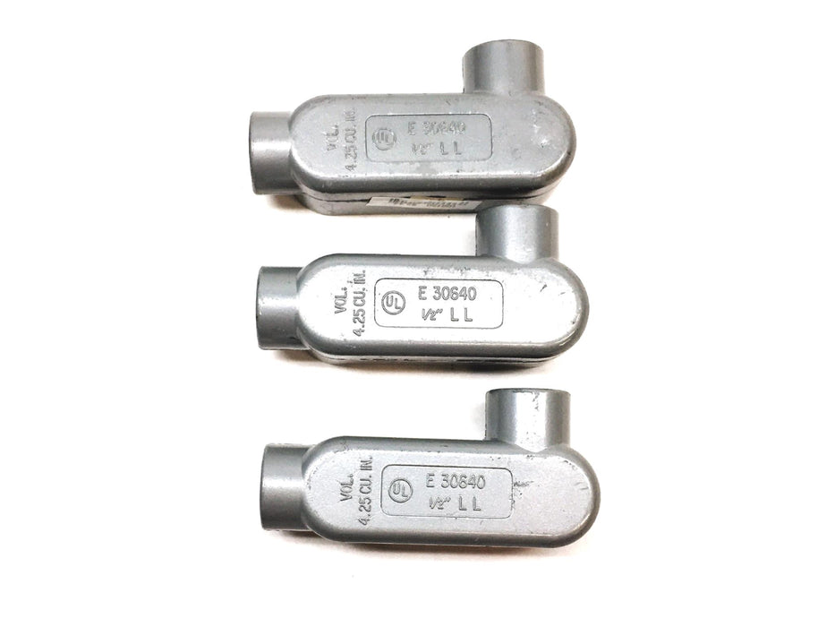 Unbranded 1/2 Inch 4.25 CU IN Conduit Outlet Body LL E30640 [Lot of 3] NOS