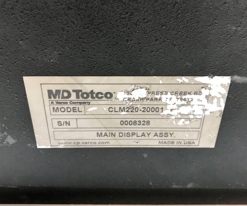 M/D Totco Un-Loaded Main Display Assembly CLM220-20001 USED