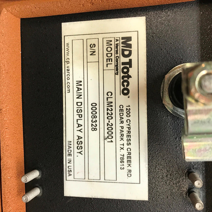 M/D Totco Un-Loaded Main Display Assembly CLM220-20001 USED