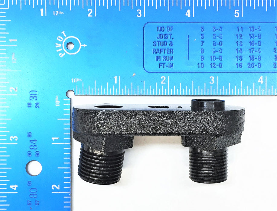 REDDOT Cast Iron Bolt-On Manifold with Horizontal Male O-Ring RD-5-8010-0P NOS