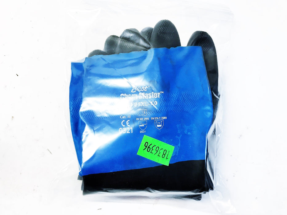 Best Chem Master CHMXL-10 X-Large Gloves 0321 [Lot of 2] NOS