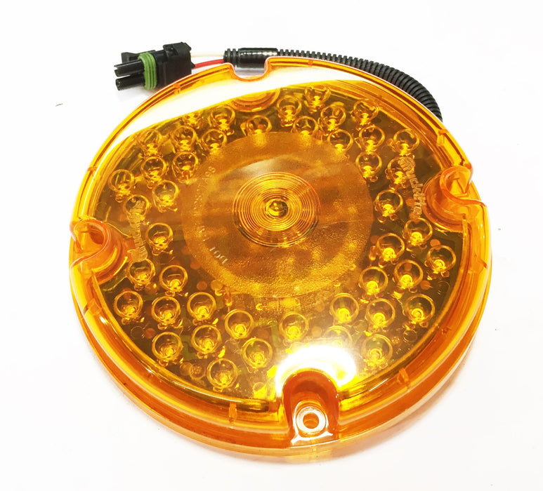 Truck Lite Model 91 "Diamond Shell" 7" 12V Amber Stop/Tail/Turn Light 91276Y NOS