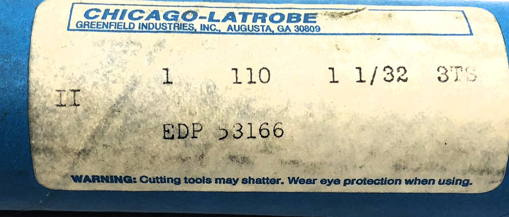 Chicago-Latrobe 1-1/32" 3TS Taper Shank Drill Bit 53166 NOS