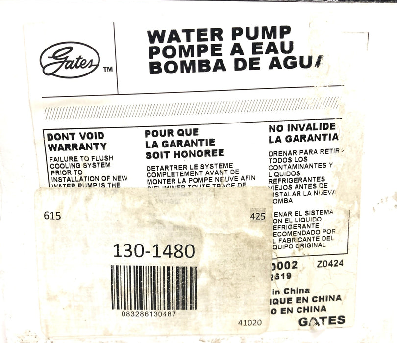 Gates Engine Water Pump 41020 NOS