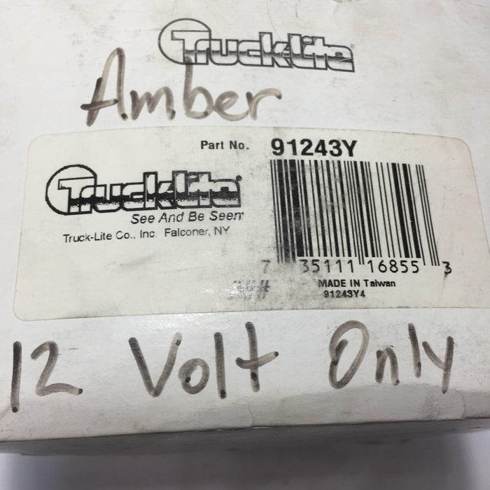 Truck Lite Model 91 "Diamond Shell" 7" 12V Amber Stop/Tail/Turn Light 91243Y NOS