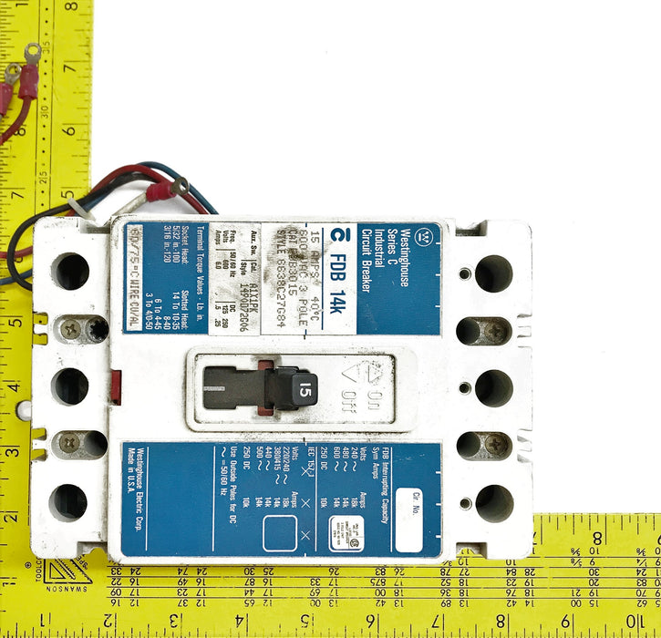 Westinghouse "Series C" 15A 3-Pole Motor Circuit Protector FDB3015