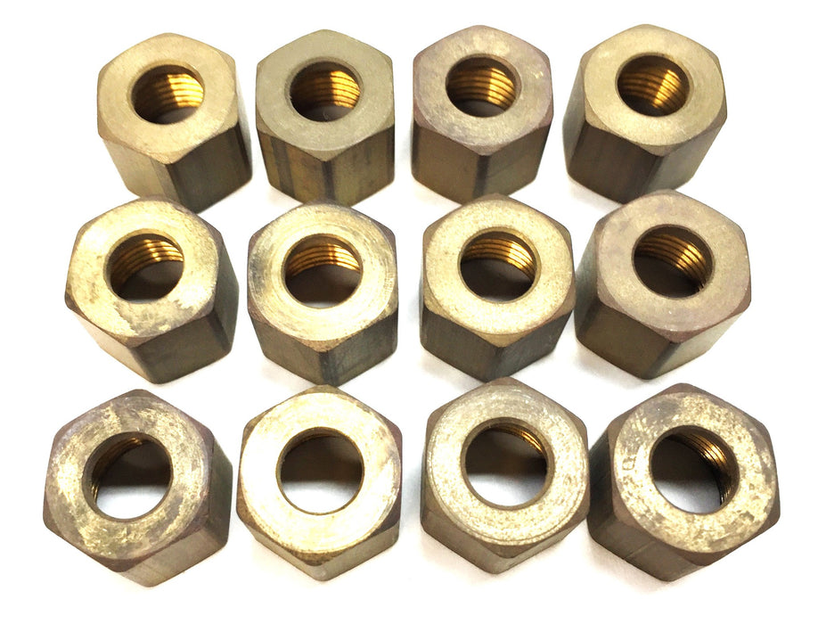 Unbranded 1/4" Brass Compression Nut [Lot of 12] NOS