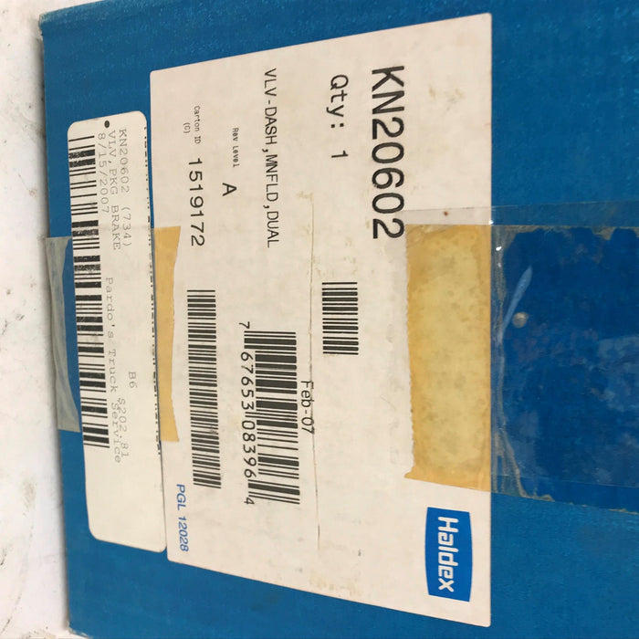 Haldex Dual Manifold Dash Valve KN20602 NOS
