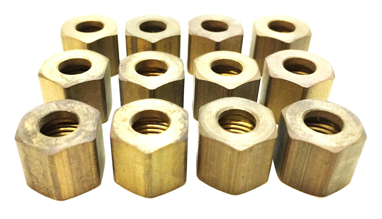 Unbranded 1/4" Brass Compression Nut [Lot of 12] NOS