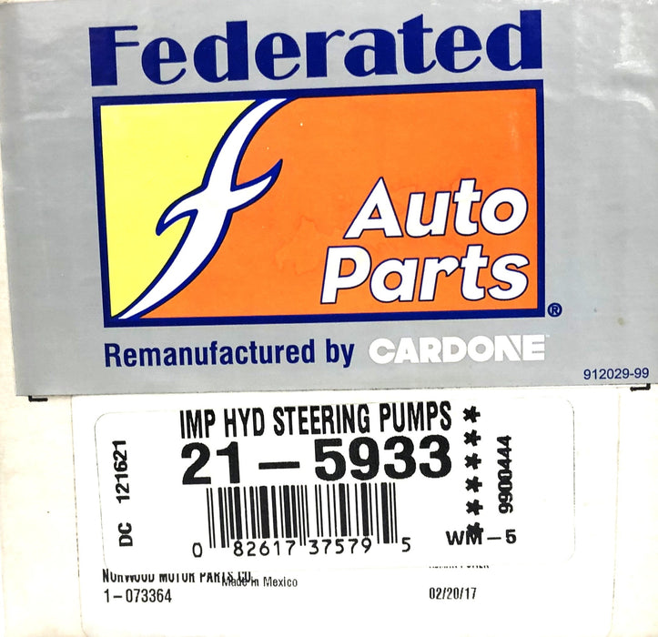 Cardone Federated IMP HYD Steering Pump 21-5933 REMANUFACTURED