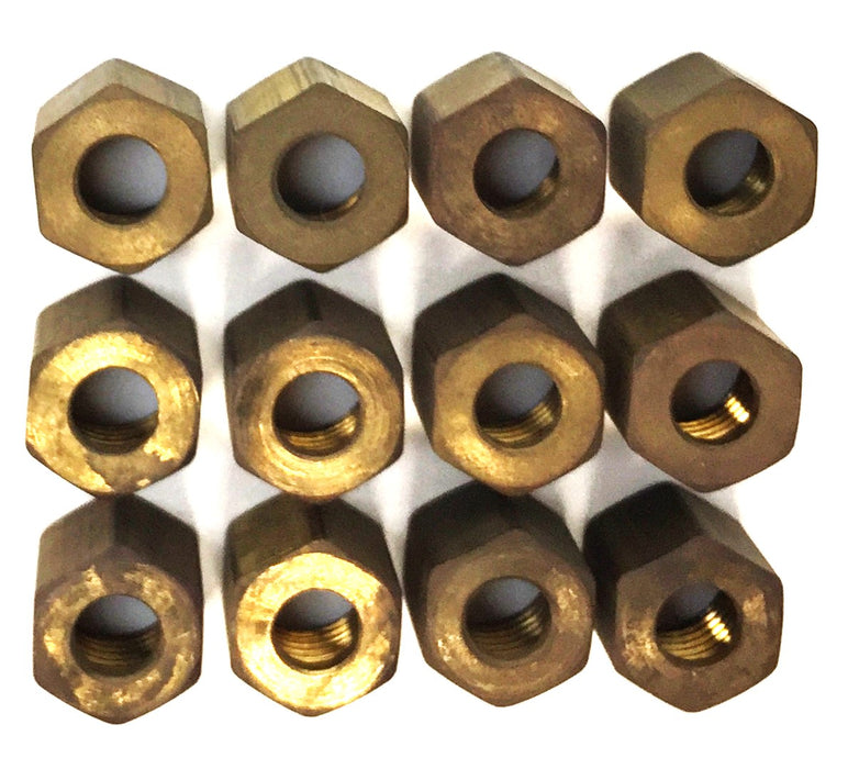 Unbranded 1/4" Brass Compression Nut [Lot of 12] NOS