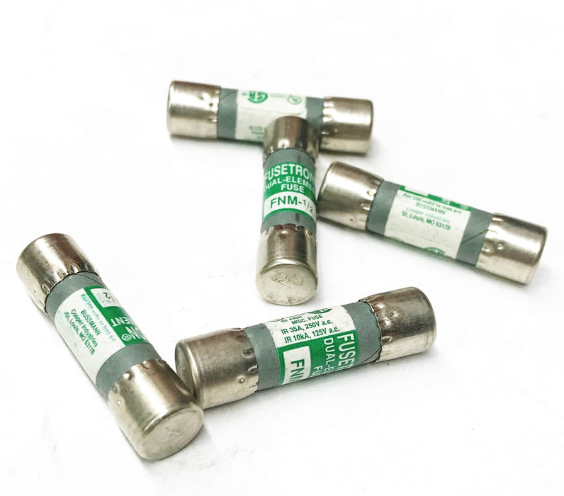 Bussman "Fusetron" Dual Element Fuse FMN-1/2 [Lot of 5] NOS