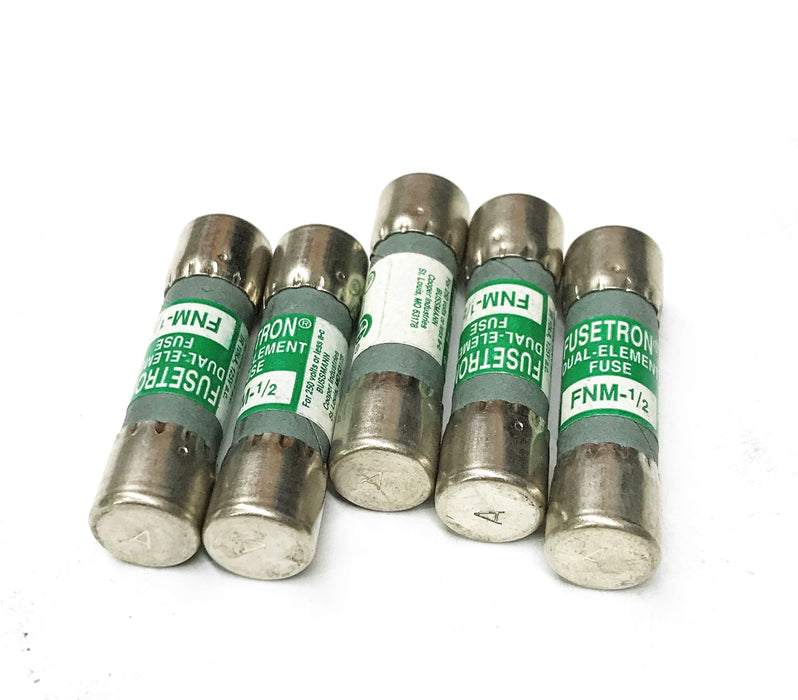Bussman "Fusetron" Dual Element Fuse FMN-1/2 [Lot of 5] NOS