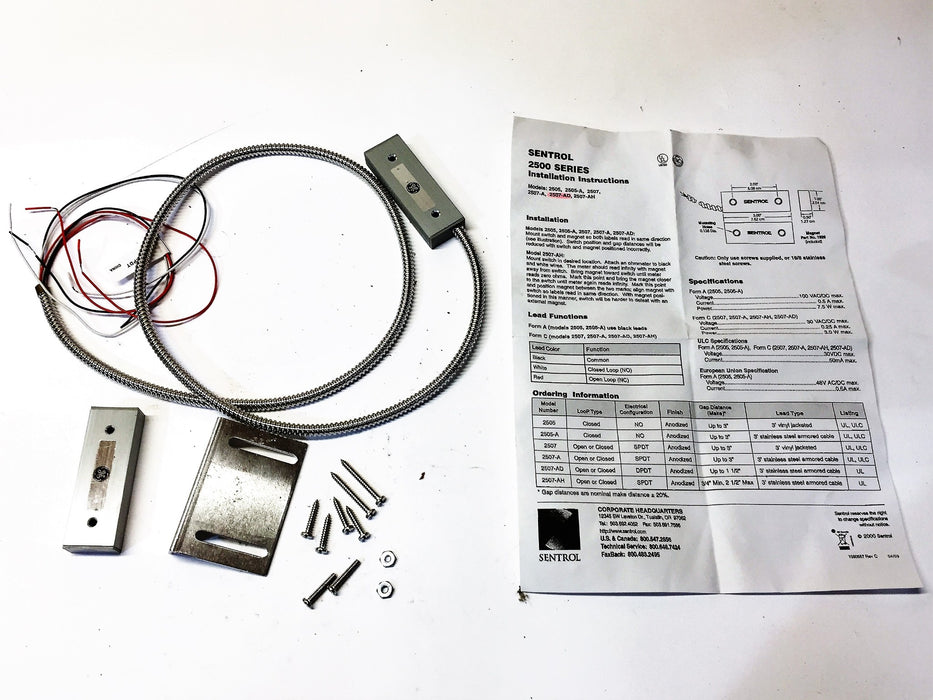 Sentrol Industrial Surface Mount Contact 2500 Series Model 2507AD NOS