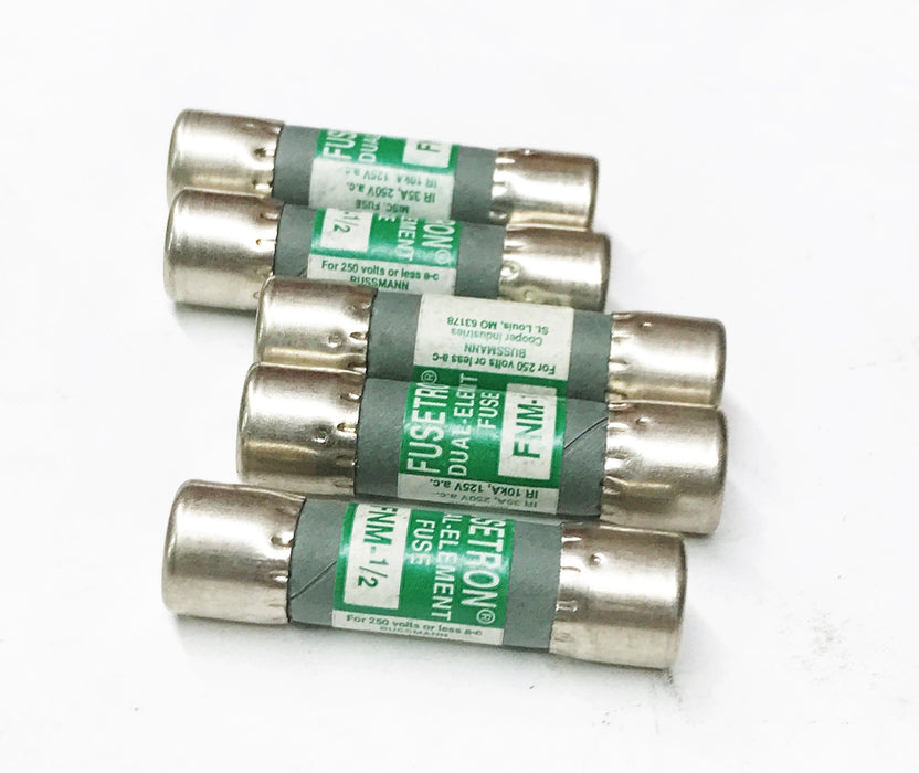 Bussman "Fusetron" Dual Element Fuse FMN-1/2 [Lot of 5] NOS