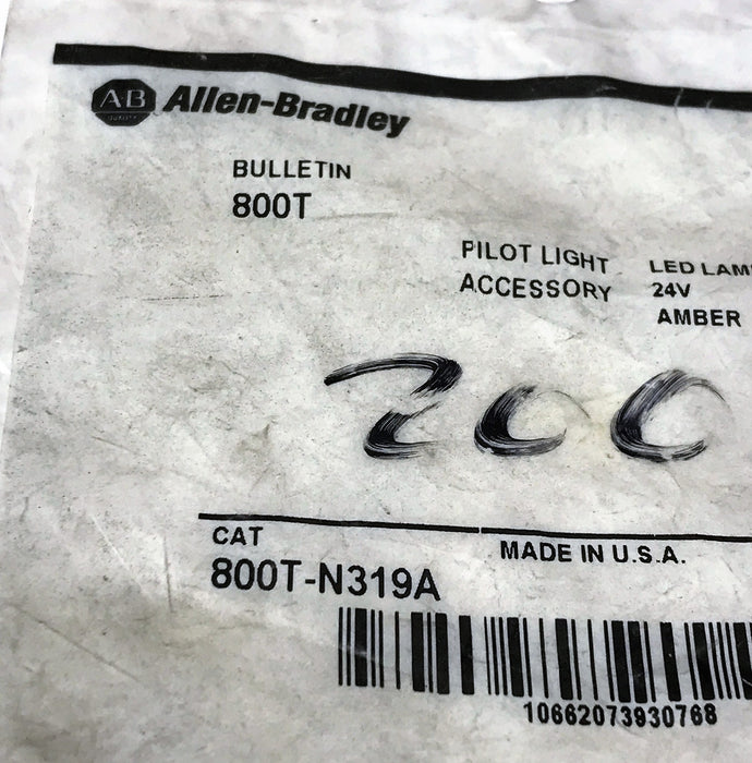 Allen Bradley 24V Amber Replacement Pilot Light Bulb 800T-N319A NOS