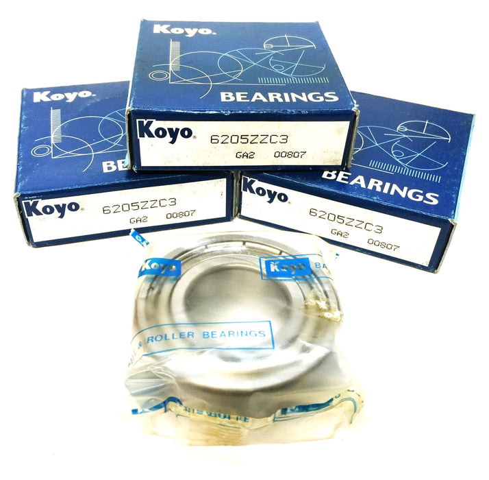 Koyo Roller Bearing 6205ZZC3 [Lot of 3] NOS