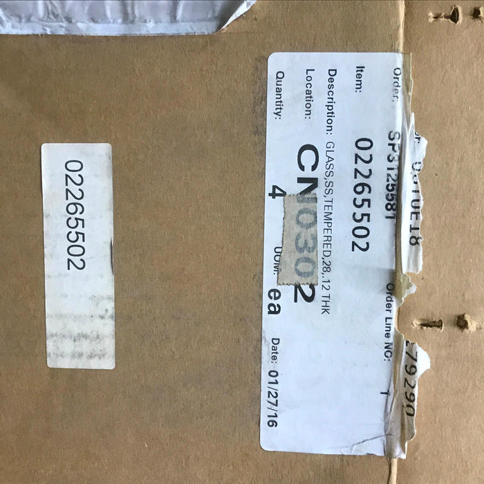 Bluebird 25" x 10.87" x .12" Tempered Glass Panel 02265502 NOS