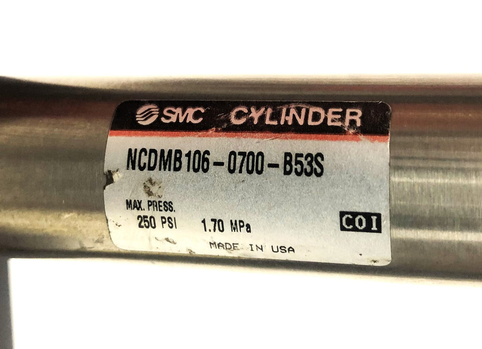 SMC 250PSI 1.70MPa Mounted Pneumatic Cylinder NCDMB106-0700-B53S USED