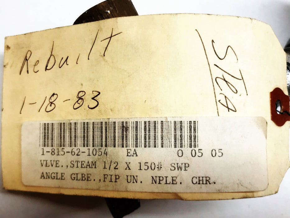 Jenkins 1/2" Steam Valve Assembly Series 150 REMANUFACTURED