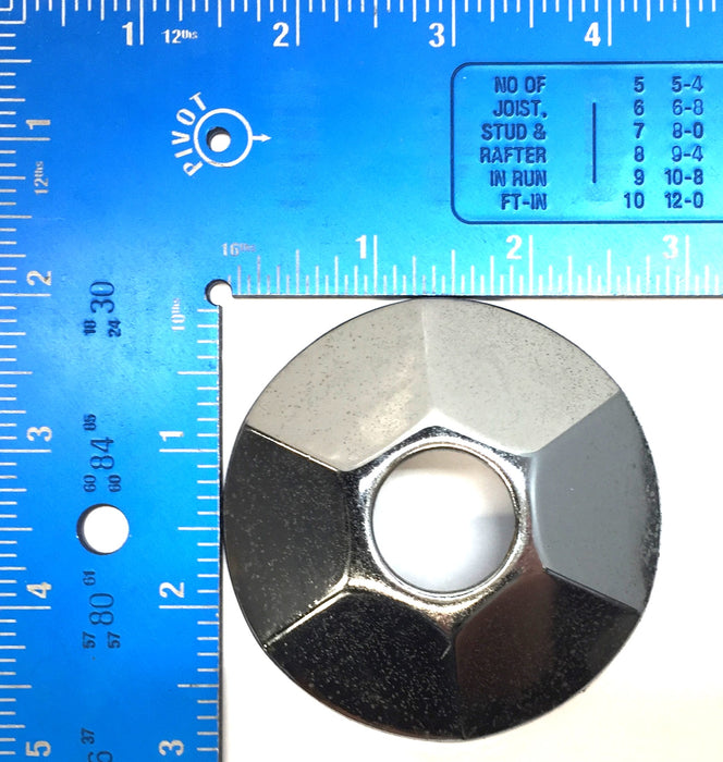Unbranded Chrome Raised Beveled Flange Cover w/ 7/8" Opening [Lot of 2] NOS