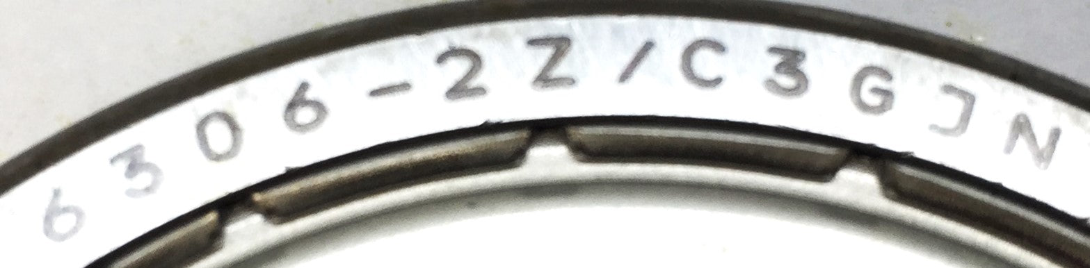 SKF Dual Shield Roller Ball Bearing 6306-2Z/C3GJN (0906225X) NOS