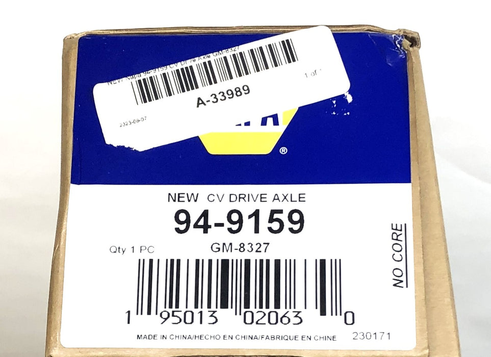 NAPA New CV Drive Axle GM-8327 (94-9159) NOS