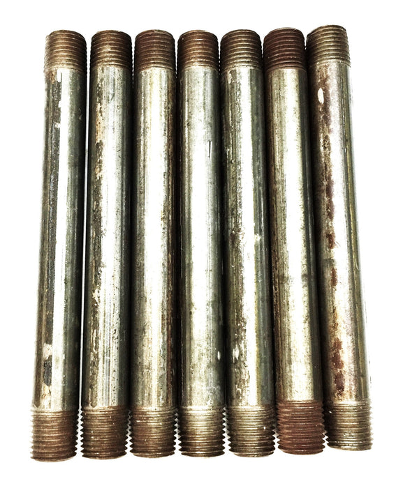 Unbranded 1/4" x 5" Black Iron Threaded Nipple [Lot of 7] NOS