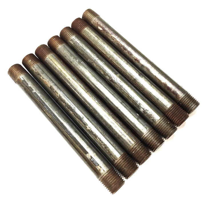 Unbranded 1/4" x 5" Black Iron Threaded Nipple [Lot of 7] NOS