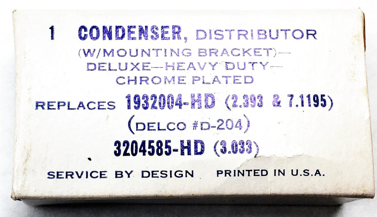 Service By Design Ignition Distributor Condenser 1932004-HD [Lot of 4] NOS