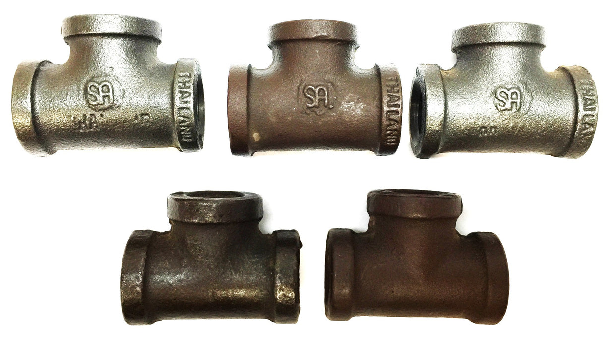 SA 3/8" Black Iron Tee [Lot of 5] NOS