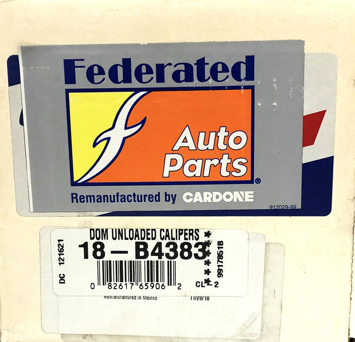 Cardone Federated DOM Unloaded Disc Brake Caliper 18-B4383 REMANUFACTURED