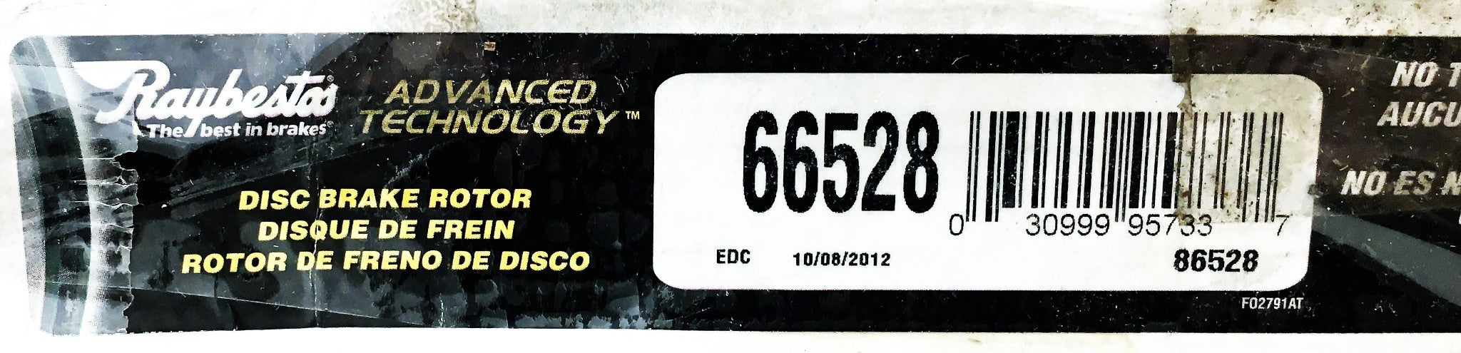 Raybestos Advanced Technology Brake Disc Rotor And Hub Assembly 66528 NOS