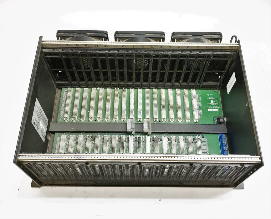 GE Fanuc 17 Slot Rack w/ Cooling Fan Assembly IC698CHS017C (IC697ACC71E)