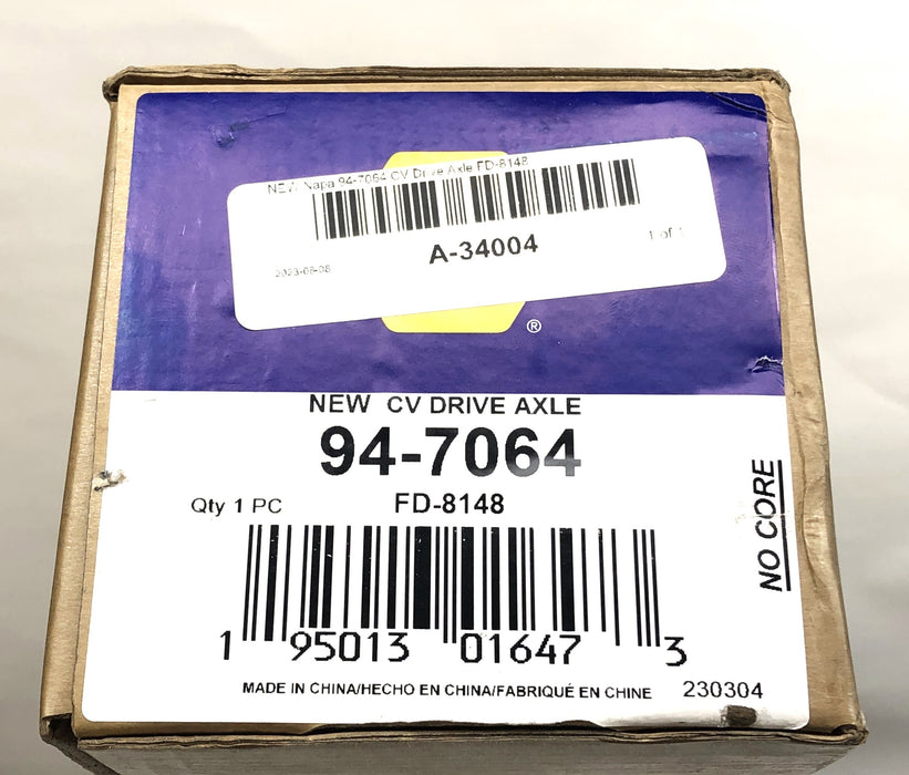 NAPA New CV Drive Axle FD-8148 (94-7064) NOS