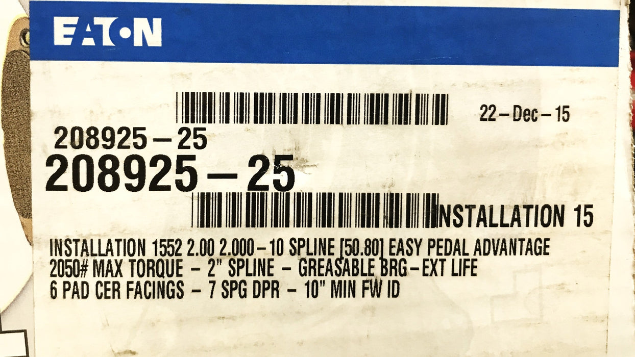 Eaton 7-Spring Road Ranger Clutch Assembly 208925-25 NOS