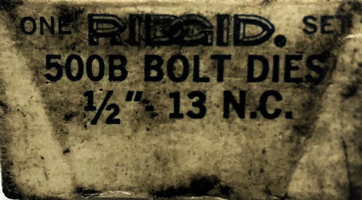 Ridgid Pack of (4) 1/2 INCH - 13 N.C. 500B Bolt Dies NOS