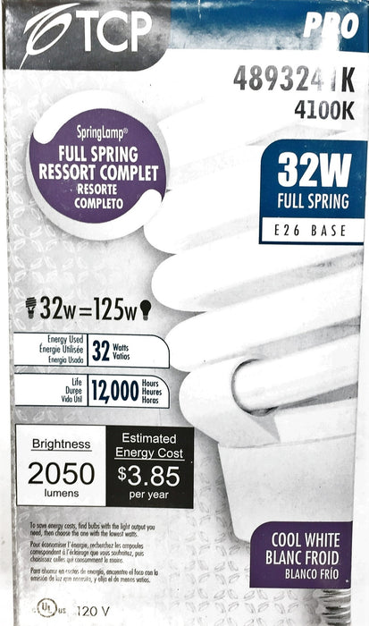 TCP 32W Full Spring Lamp Pro 4893241K CFL Pro Lamp [Lot of 8] NOS