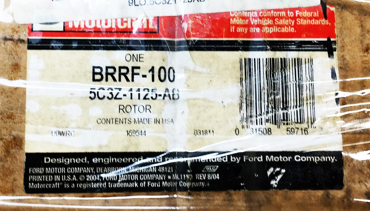 Ford Motorcraft Brake Disc Rotor BRRF-100 (5C3Z-1125-AB) NOS
