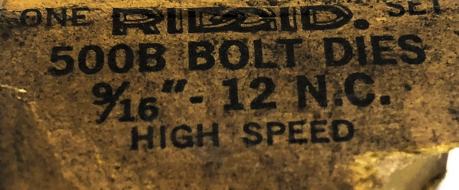 Ridgid Pack of (4) 9/16 INCH - 12 N.C. 500B HS Bolt Dies NOS