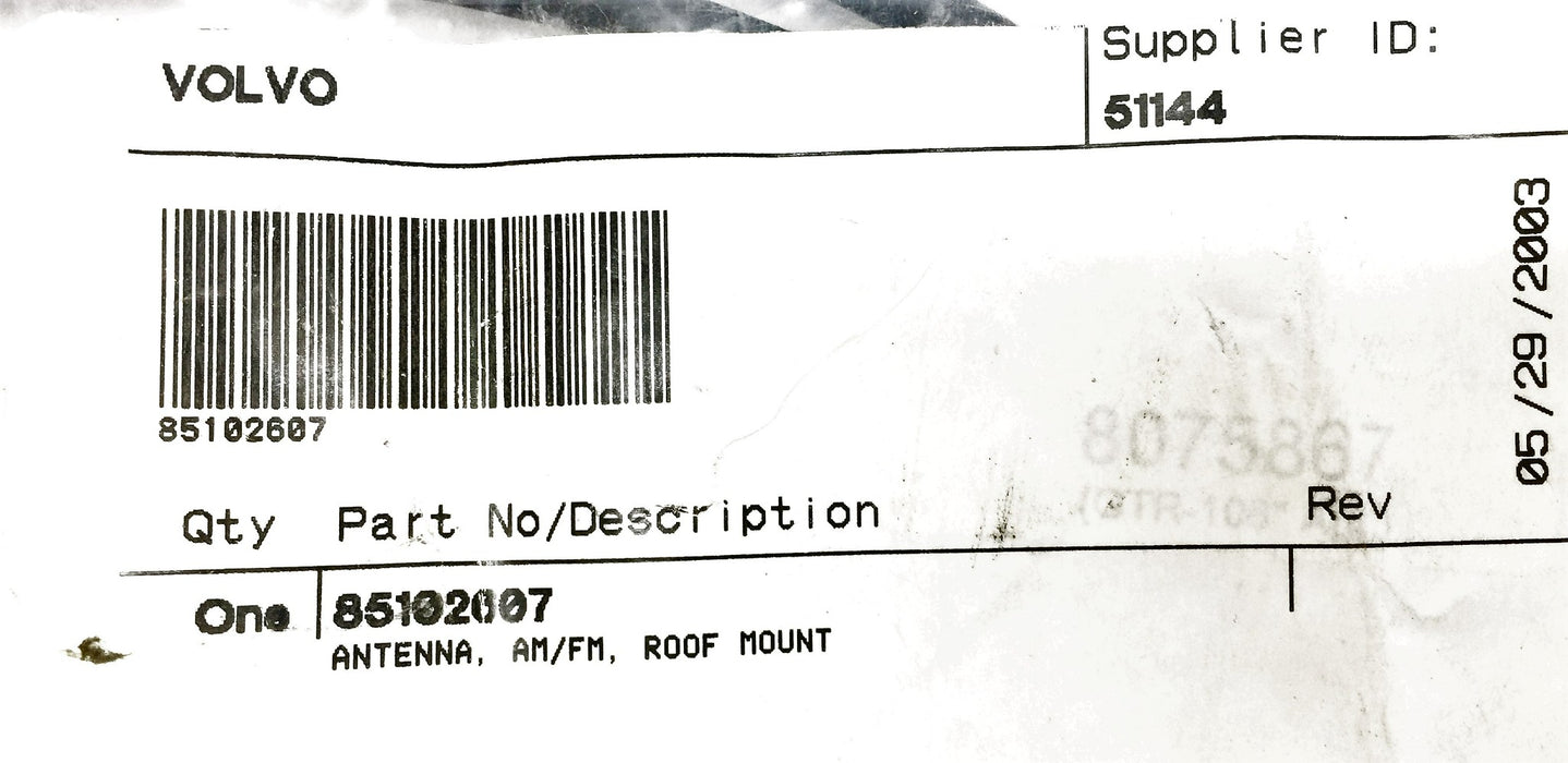 Volvo AM/FM Roof Mount Antenna 8075867 NOS