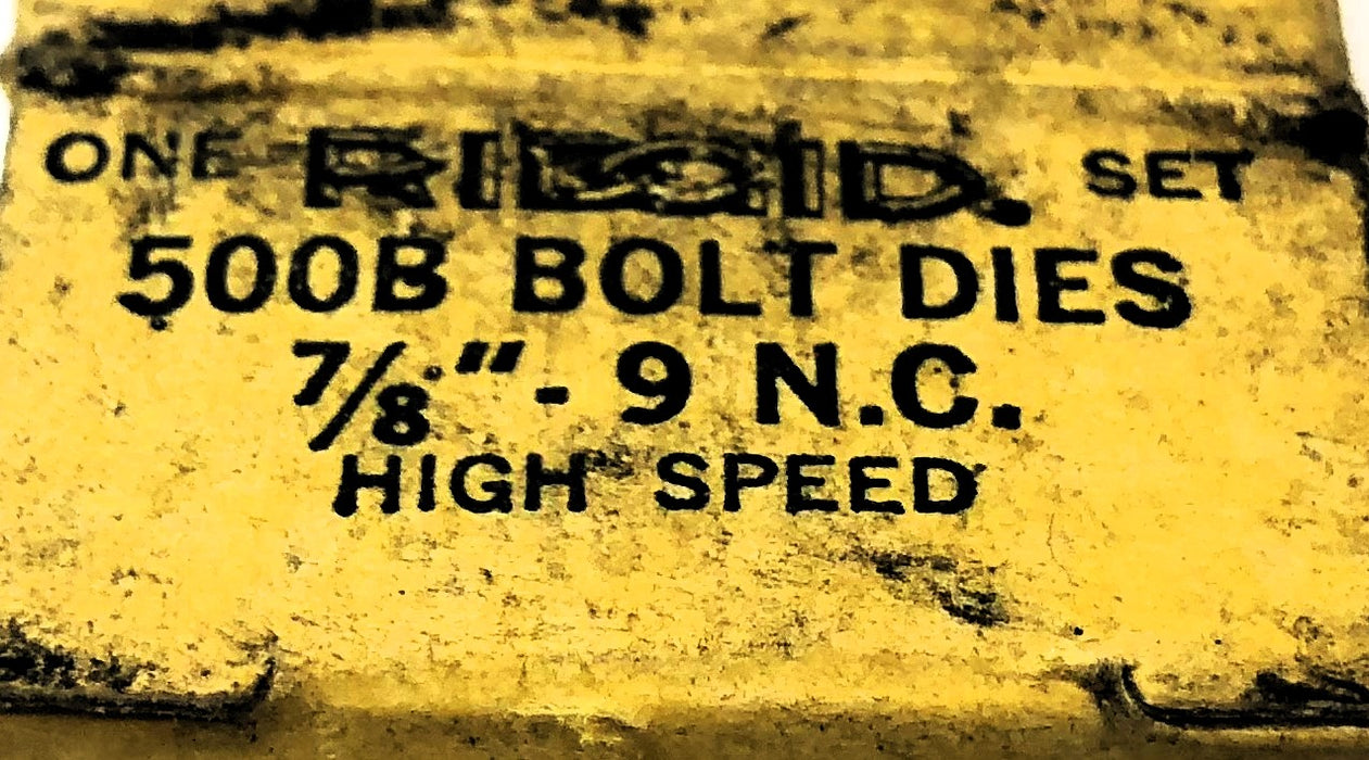 Ridgid Pack of (4) 7/8 INCH - 9 N.C. 500B HS Bolt Dies NOS